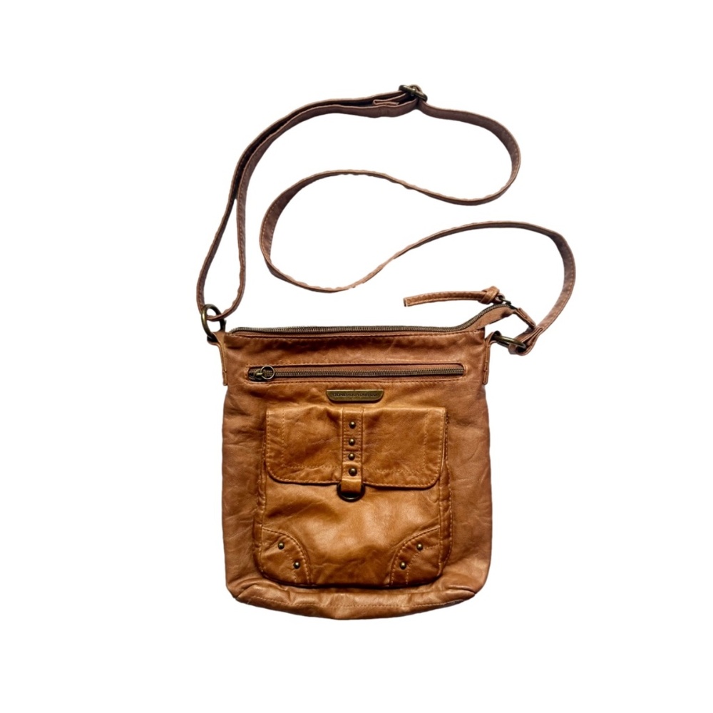 Stone & Co Vegan Brown Leather Crossbody Bag